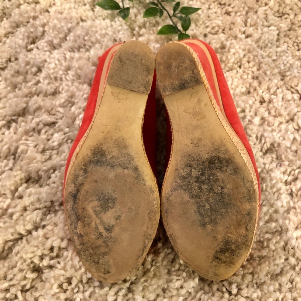 Suede coral ZARA wedge heel; peep toe - Picture 6 of 7
